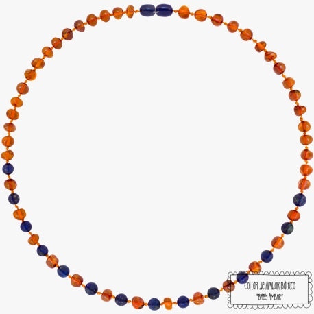 Collar Cognac con Amatista, (32 cm)