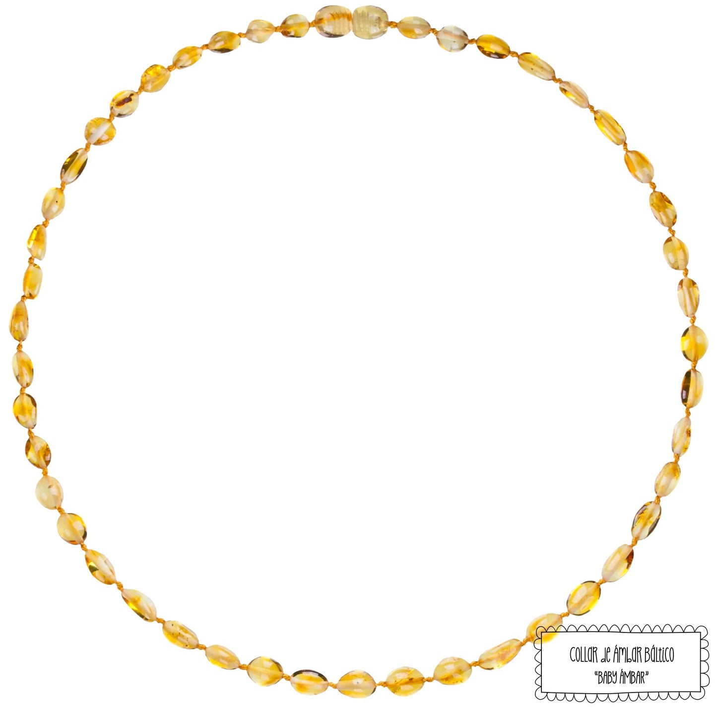 Collar Granito de arroz Limón, (32 cm)