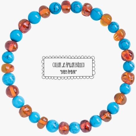 Pulsera Cognac Con Jade Turquesa, (19 cm)